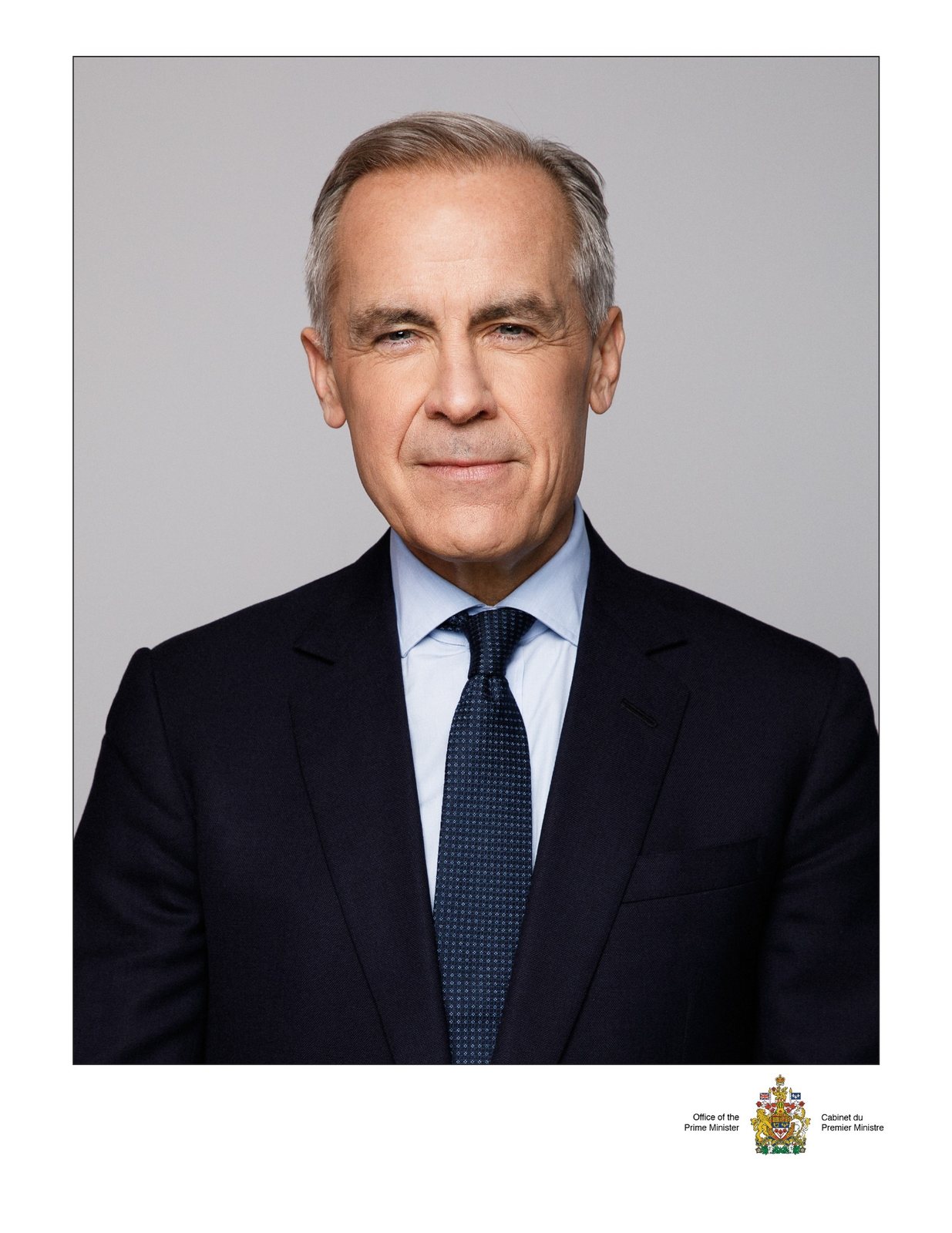 Official portrait of Canadian Prime Minister Mark Carney used as background context for Canada AI strategy discussion